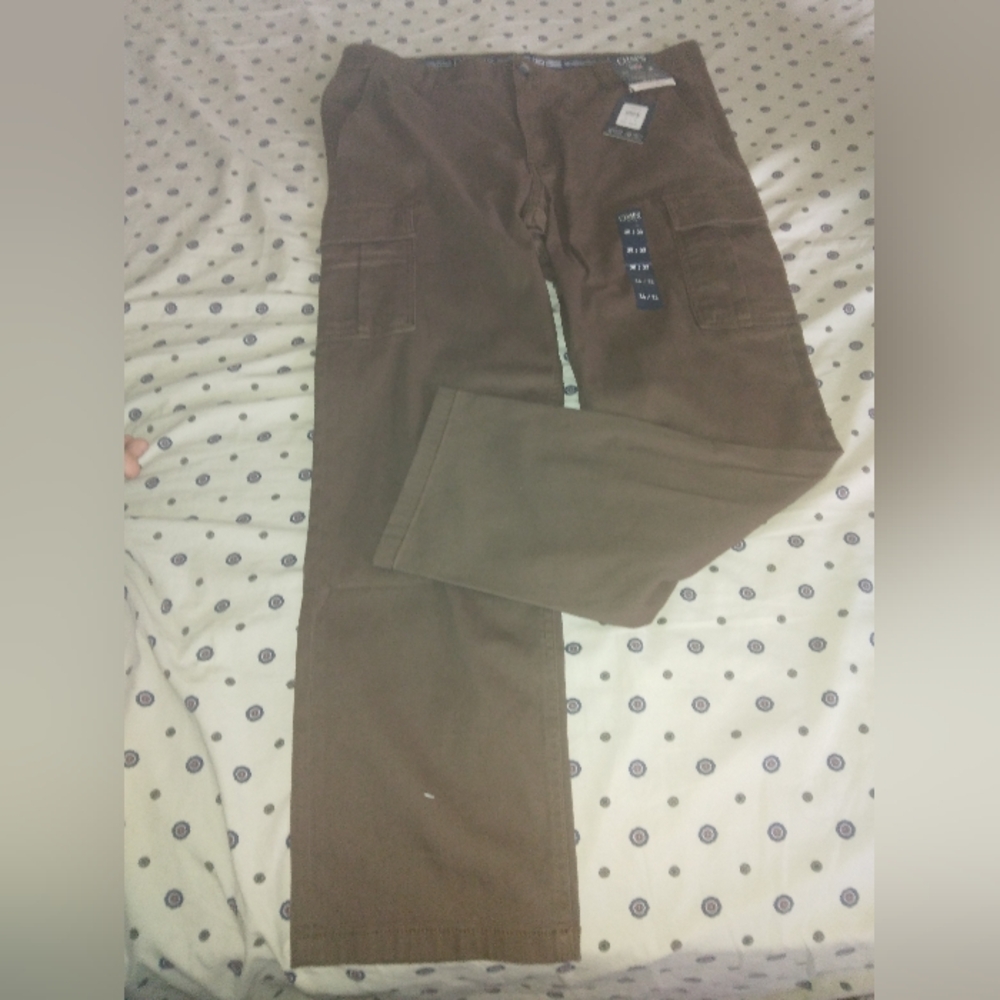 Chaps Men's Slim Fit Brown Cargo Pants 38×32
